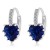 Platinum plated with black heart shape crystal cute earrings 